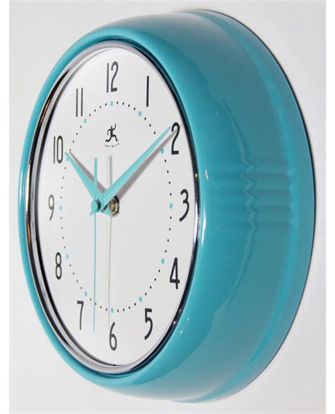 Turquoise Wall Clock Retro Round Decorative 95 Inch Wall Clock
