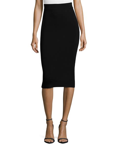 Milly Structured Fitted Skirt In Black Lyst