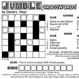 Click the answer to find similar crossword clues. Sample of horizontal Sunday Jumble Crosswords | Tribune ...