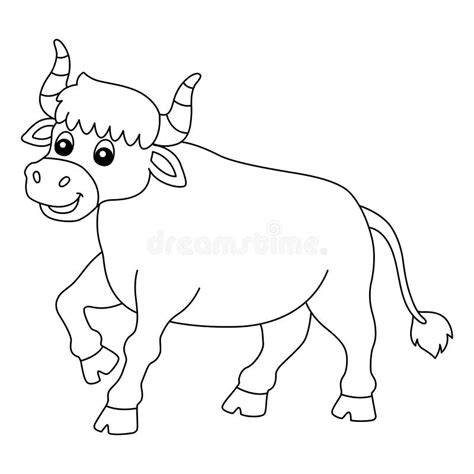 Ox Coloring Page Isolated For Kids Stock Vector Illustration Of