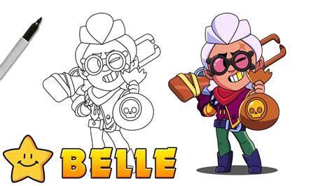 How To Draw Belle 💰🤠 Brawl Stars New Brawler Step By Step Youtube