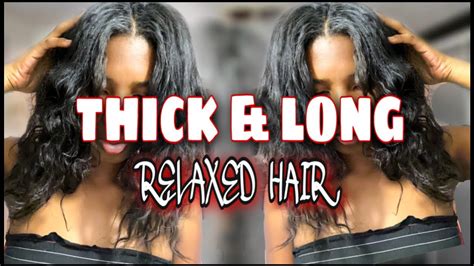 How To Get Thicker Relaxed Hair Youtube