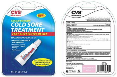 Dailymed Cvs Cold Sore Treatment Benzalkonium Chloride Cream