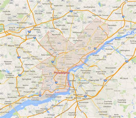 Philadelphia On Map Of Us