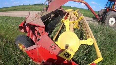 Cutting Hay In Ditch Haybine Youtube