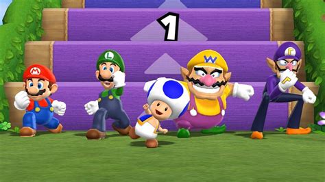 Mario Party 9 Step It Up Mario Vs Luigi Vs Wario Vs Waluigi Youtube