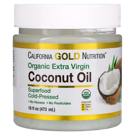 California Gold Nutrition Organic Extra Virgin Coconut Oil Unrefined Cold Pressed Fl Oz