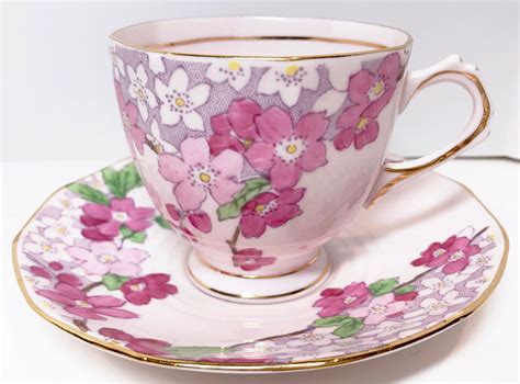 Delightful Pink Tuscan Teacup And Saucer Vintage Teacups Antique Tea