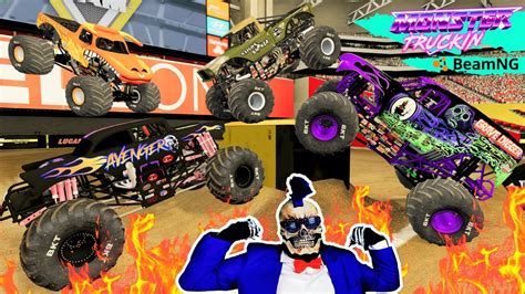 Monster Jam Insane Freestyle And Crashes Beamng Drive Mace Mace Tv