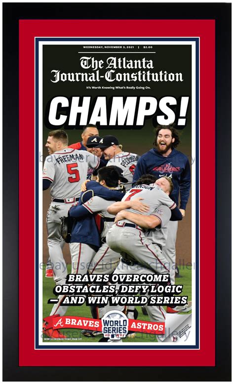 2021 Atlanta Braves World Series Champions Original Newspaper Etsy Canada