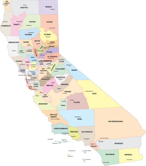 Map Of California Showing Counties