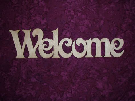 Welcome Word Cut Out Unfinished Wood Connected Wooden Letters