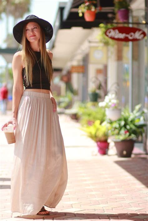 Abercrombie Crop Top And Gold Maxi Upbeat Soles Florida Fashion Blog