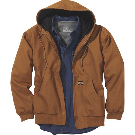Free Shipping — Gravel Gear Mens Hooded Thermal Lined Duck Work Jacket