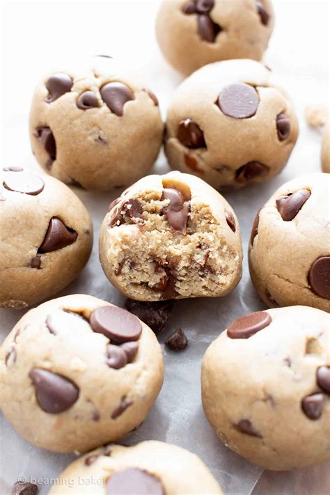 5 Ingredient Chocolate Chip Cookie Dough Bites Recipe Vegan Gluten