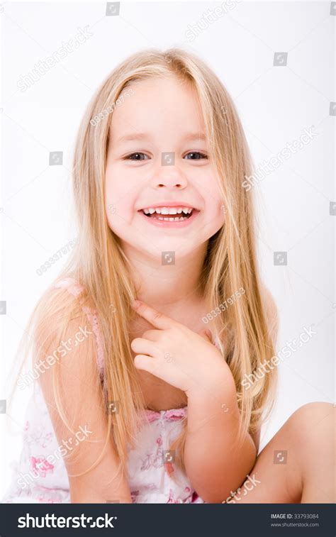 Beautiful Little Girl Long Blonde Hair Stock Photo 33793084 Shutterstock