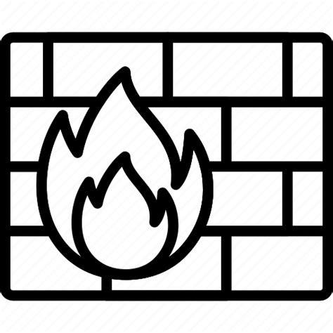 Brick Fire Firewall Guard Protection Secure Wall Icon
