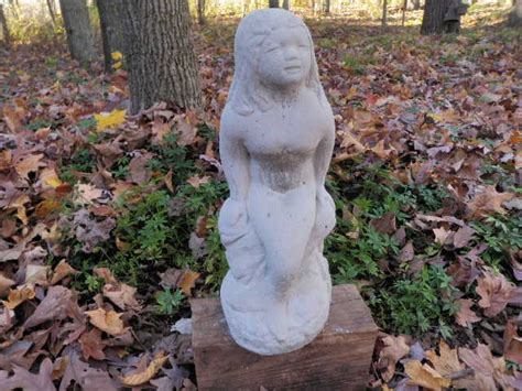 Mermaid diy vintage mermaid mermaid sculpture mermaid statue fish garden statue tattoo large flower pots garden whimsy fairy figurines. Vintage Cement 15" Mermaid Garden Statue Weathered Pitted ...