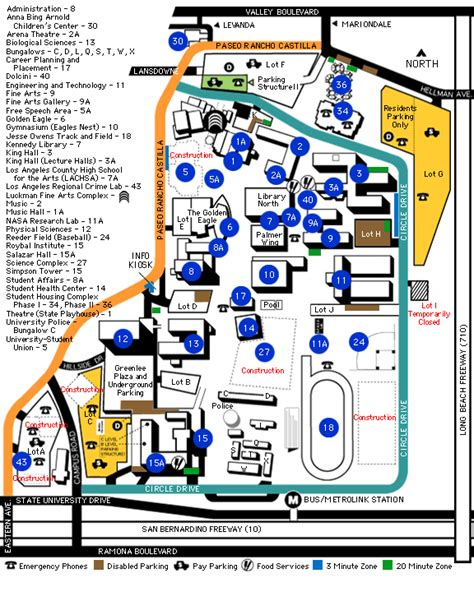 Cal State Los Angeles Campus Map Map