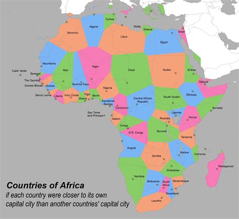 Africa If Each Country Were Closer To Its Own Capital City Than