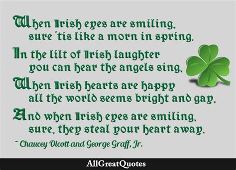 When Irish Eyes Are Smiling Sure Tis Like A Morn In Spring In The