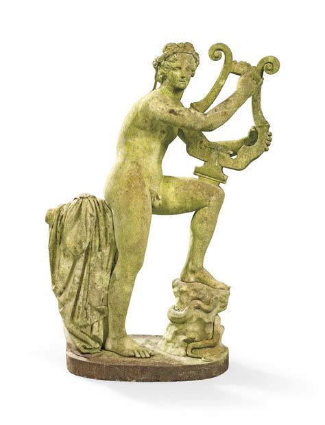 A Carved Marble Figure Of Apollo Playing His Lyre French Late 17th
