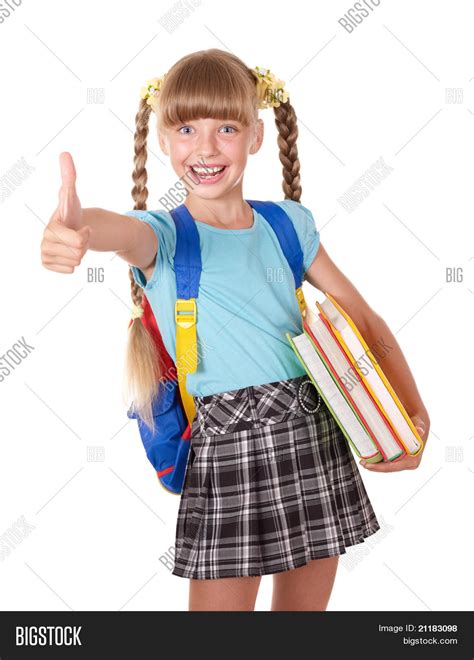 Schoolgirl Backpack Image And Photo Free Trial Bigstock