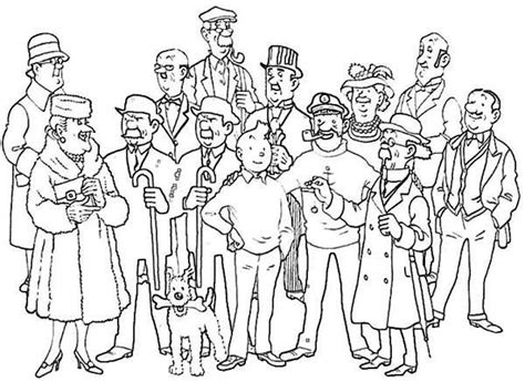 Tintin And All Friends In The Adventures Of Tintin Coloring Page