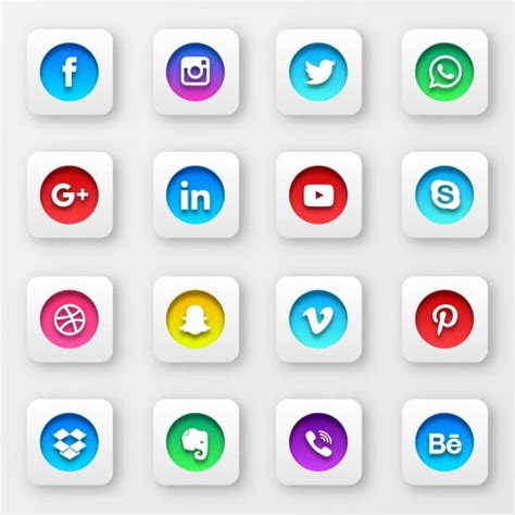 Social Network Buttons Collection Eps Vector Uidownload