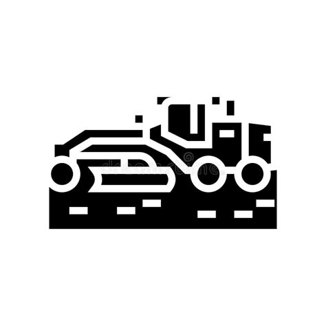 Machine For Road Construction Glyph Icon Vector Illustration Stock