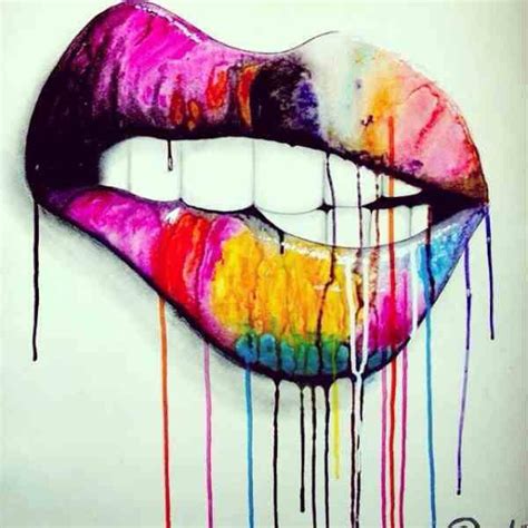 Lip Biting Lips Painting Art Painting Acrylic Abstract Art Abstract