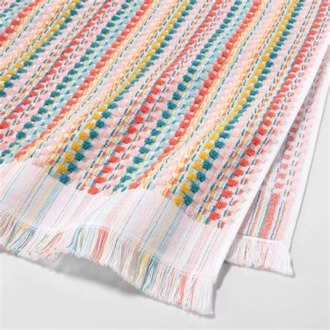 Bath towels come in many colors, sizes, and materials. Multi Striped Sonoma Bath Towel - Opalhouse™ | Embroidered ...