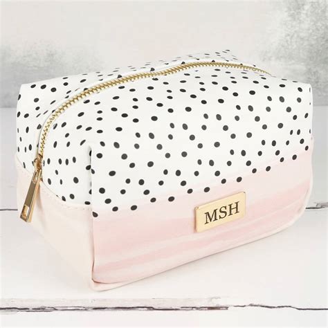 Personalised Pink And Polka Dot Make Up Bag By Lisa Angel