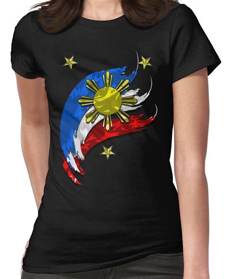 philippine flag fitted t shirt for sale by nostalgink filipino clothing cool shirts t