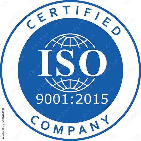 Iso 9001 2015 Label Certification New Version Stock Vektorgrafik