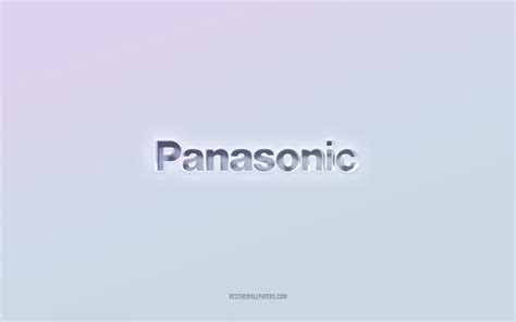 Download Wallpapers Panasonic Logo Cut Out 3d Text White Background