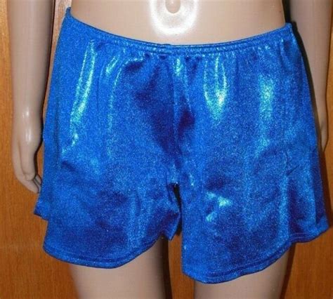 Dance Royal Blue Foil Tap Shorts Girls Sizes Metallic Elastic Waist Ebay