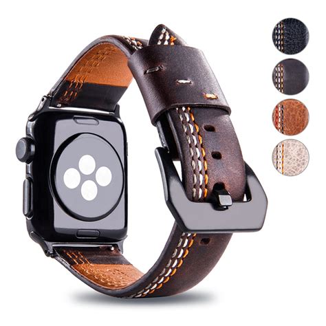 Retro Genuine Leather apple watch bands 42mm with ...