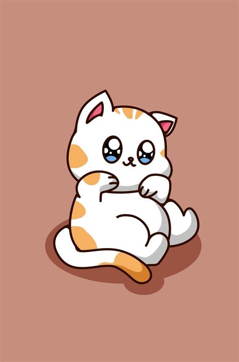 Cute And Happy Baby Cat Animal Cartoon Illustration 2151603 Vector Art