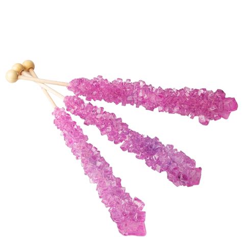 Large Wrapped Pink Rock Candy Crystal Sticks Tutti Frutti Rock