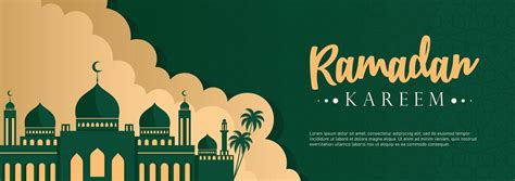 Ramadan Banner Feed Template Mosque Vector Illustration Mosque Vector