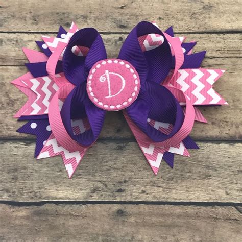 Custom Ordered Monogram Hair Bow These Are Available On Etsy Now Bowtifulblessings Bbgifts