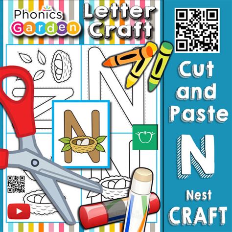 Nn Letter Craft Nest Uppercase N 5 Pages Phonics Garden