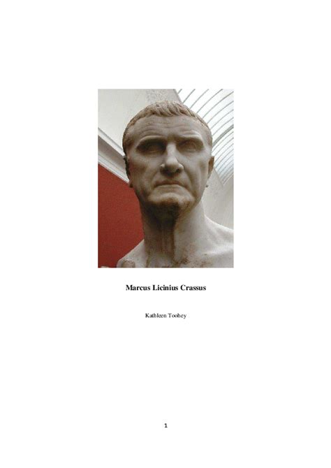 Pdf On Marcus Licinius Crassus Kathleen Toohey