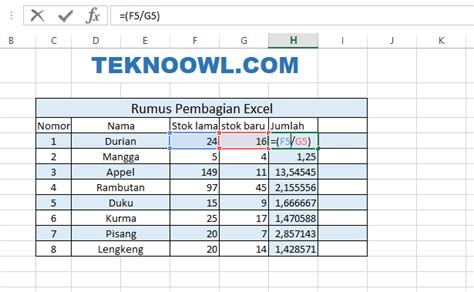Rumus Perhitungan Microsoft Excel Lengkap Tekno Owl
