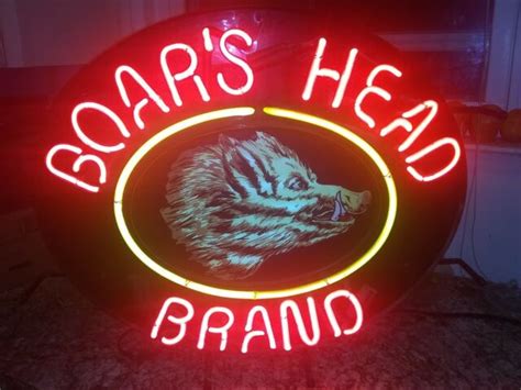 Real Xl Commercial Boars Head Vintage Neon Sign Deli Lighted