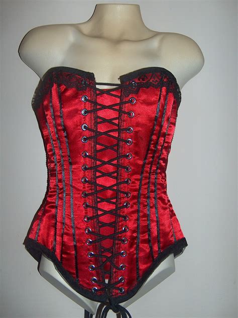 Corset Lace Up Front And Back With Ribbon And Lace Trim Size Xtra Small