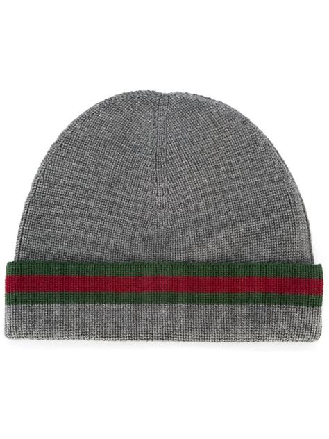 Gucci Gray Wool Silk Beanie Hat For Men Lyst