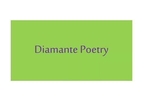Ppt Diamante Poetry Powerpoint Presentation Free Download Id2272932
