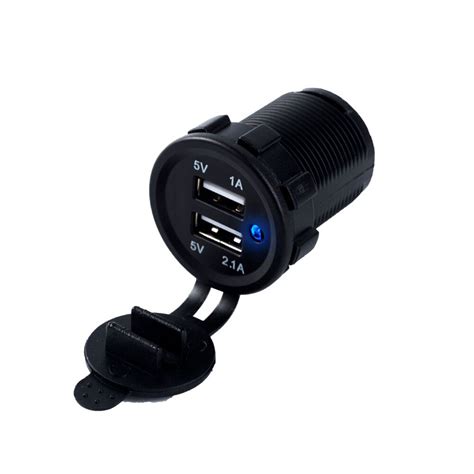 Waterproof Dual Usb Boat Motorcycle Car Charger Power Adapter Socket V A For Iphone Ipad